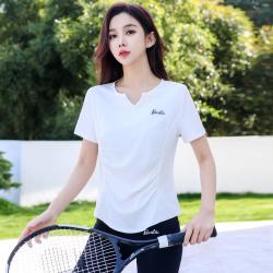 Barbie 瑜伽服女上衣健身短袖轻薄透气户外跑步服女式半袖运动短袖