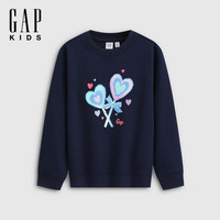 Gap 女童早秋翻转亮片logo宽松圆领卫衣