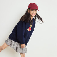 Gap 女童冬季款logo小熊刺绣拉毛套头卫衣