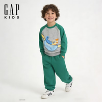 Gap 860969 3D印花撞色插肩袖 绿色 110cm 男童卫衣