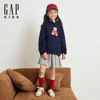 Gap 847141 女童拉毛刺绣套头卫衣 海军蓝 120cm