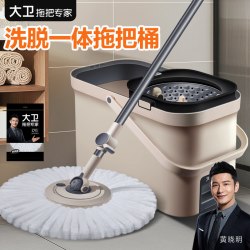 大卫 拖布带桶一整套拖把杆旋转通用拖把水桶一体式旋转式拖把脱水