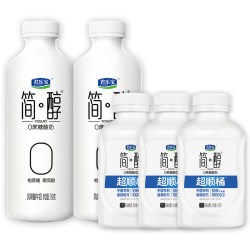 君乐宝 简醇酸奶760gx2桶+430gx4桶家庭健身营养早餐0蔗糖酸奶大瓶
