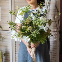 掬涵 HH18056 山奈设计师花束 双耳陶瓶大号+花束