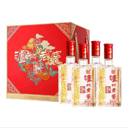 泸州老窖 六年窖头曲 事事如意礼盒 52度 浓香型白酒 500ml*4瓶