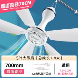 艾美特 小吊扇宿舍床上塑料五叶大风力客厅家用小型蚊帐电风扇音静