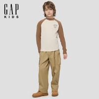 Gap 盖璞男童磨毛撞色插肩长袖T恤