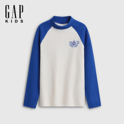 Gap 秋季logo磨毛宽松撞色插肩长袖T恤（多款任选）