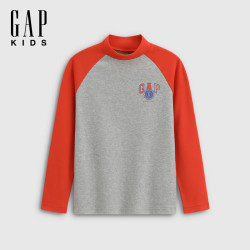 Gap 秋季logo磨毛宽松撞色插肩长袖T恤（多款任选）