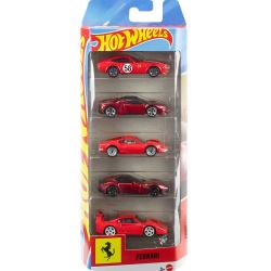 Hot Wheels 小车火辣小跑车轨道赛道赛车合金车模1806五辆装速度与激情丰田 法拉利五辆装