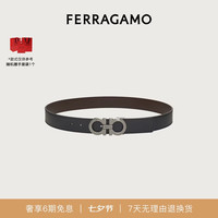 Salvatore Ferragamo 男士牛皮革板扣腰带675542 0464231 黑色 110