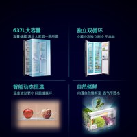 西门子 独立式D3对开门冰箱637L官方旗舰双循环大容量