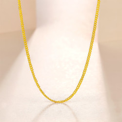 周六福 足金999简约侧身链黄金项链女 计价AA050784 约3.82g 45cm