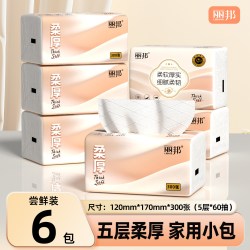 丽邦 抽纸300张纸巾纸抽整箱家用实惠装抽取式卫生纸餐巾纸面巾纸