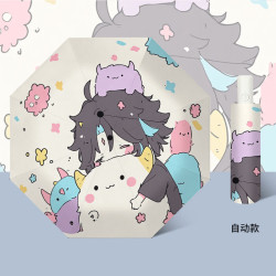 温诗欧 三折自动晴雨伞黑胶防晒遮阳卡通折叠伞 306自动-魈宝