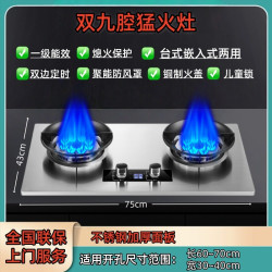 添禧好太太 双灶台式嵌入式两用不锈钢燃气灶