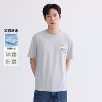 GXG 银河星球图案圆领休闲男式短袖T恤