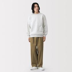 無印良品 MUJI 无印良品 男式 丝光斜纹 抽褶宽版裤夏男士休闲裤男装男款长裤子