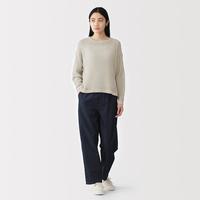 無印良品 MUJI 无印良品 女式 汉麻混 网眼编织 宽版针织衫 上衣女装春夏