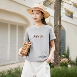 茵曼 设计感卷边袖口t恤女26年夏季女装纯棉舒适运动休闲百搭短袖女