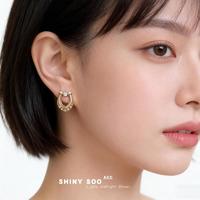 半日逅屿 设计师原创小众马蹄时尚高级感微镶锆石银针几何新款耳饰耳钉 7449原创版权U型锆石耳钉