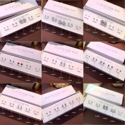 半日逅屿 26年新一周套装S925银针桃心耳钉耳饰品女小猫咪爱心耳环星期系列 NS911-1 盒装