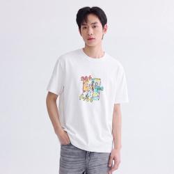 GXG 卡通老虎图案舒适休闲男式圆领短袖T恤