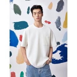 GXG 男口袋设计简约通勤休闲圆领短袖T恤