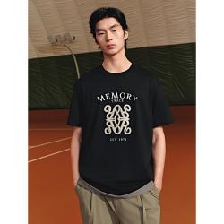 GXG 男圆领印花短袖针织时尚t恤短袖