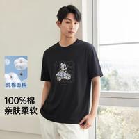 GXG 时尚简约印花休闲舒适透气男式短袖T恤