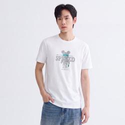 GXG 男士短袖t恤纯棉圆领打底上衣