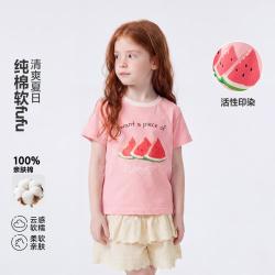 迷你巴拉 女童棉软透气短袖T恤