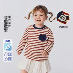迷你巴拉 男女童透气不易变形萌趣造型长袖T恤
