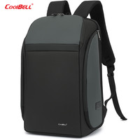 coolbell COOL BELL新款男士双肩包韩版多功能电脑背包出差旅行大容量行李包 黑色8292