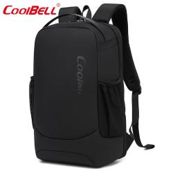 coolbell COOL BELL新款男士户外双肩包商务旅行电脑背包防水大容量学生书包 CB-8269黑色 17寸