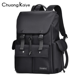 CHUONGKAIYE 新款男士双肩包时尚简约背包大容量防水休闲书包 6637精英黑