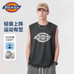 Dickies 美式复古宽肩纯棉背心男2026夏季新款户外运动宽松透气不闷汗上衣