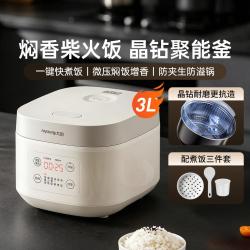 九阳 柴火饭电饭煲电饭锅3升2-3人蒸煮一体家用 30FZ619