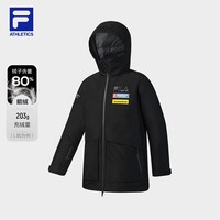 FILA 官方男士中长款羽绒服2025冬新款滑雪运动4810雪峰鹅绒