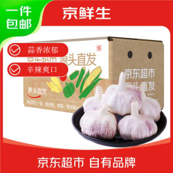 京鲜生 山东大蒜 新鲜蔬菜 蒜味浓郁 净含量3斤 （单果5cm+）源头直发 大果5cm 3斤