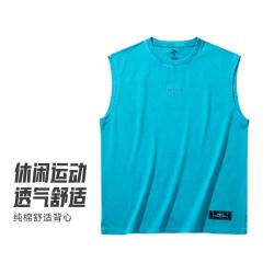 安踏 休闲运动背心男士宽松夏季透气纯棉坎肩无袖上衣