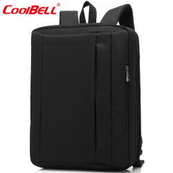 coolbell COOL BELL多功能电脑双肩包高级感商务手提可斜挎单肩户外背包 黑色5501 15寸