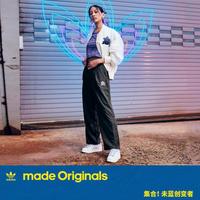 adidas 三叶草 美式复古风运动裤直筒裤长裤外出裤女装