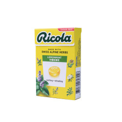 Ricola 瑞士利口乐无糖柠檬薄荷味润喉糖薄荷硬糖果零食40g×1盒