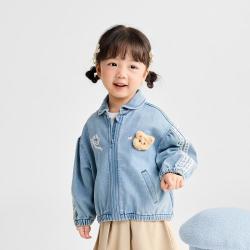 巴拉巴拉 甜美蕾丝花边婴幼小宝宝儿童外套女童春秋季牛仔上衣卡通玩偶外套