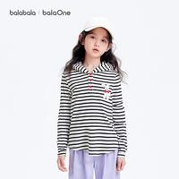巴拉巴拉 童装balaOne童装长袖t恤儿童春大童条纹上衣女童夏装上衣