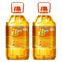 福临门 食用油优选压榨一级花生油4L*2桶中粮出品炒菜油批发