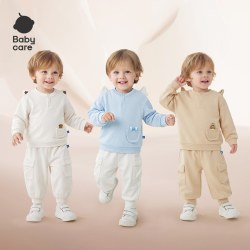 babycare 小柔风半开襟儿童卫衣中小童秋装薄款男女童秋季套头上衣