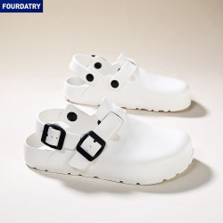 FOURDATRY 夏季防滑软底包头简约平底单鞋男