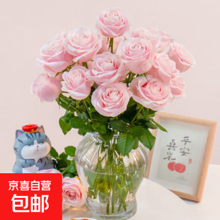 京喜 云南鲜花 随机色玫瑰10枝 鲜切玫瑰花 源头基地直发